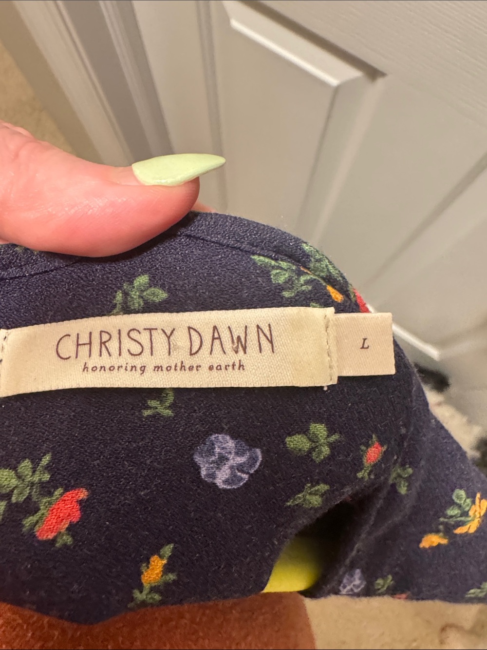 Christy Dawn Navy Floral Midi Wrap Dress - Picture 2 of 3
